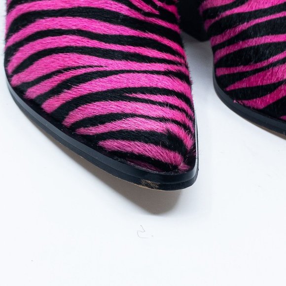 NWOT JESSICA SIMPSON Zayrie Pink and Black Zebra Print Ankle Boot - Picture 5 of 9